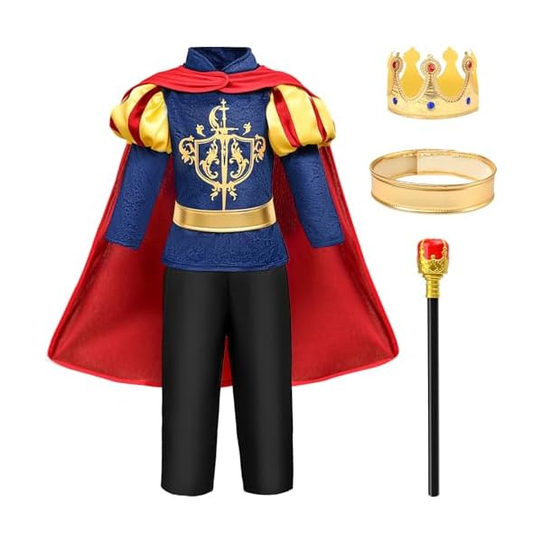 TinkerPlay Prinz König Kostüm Kinder mit Umhang (150cm)