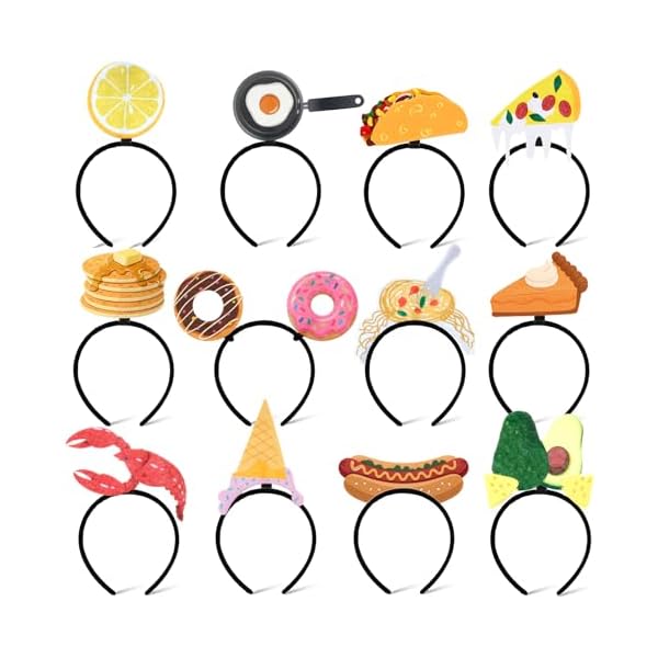 12 PCS Kinder Haarreif Filz Stirnbänder,Kopfbedeckung Karneval Fotobox Accessoires, Themenparty Kindergeburtstag Mitgebsel Spielzeug Geschenke für Mädchen Jungen