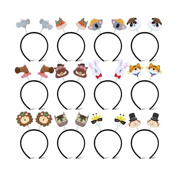 12 PCS Kinder Haarreif Filz Stirnbänder,Kopfbedeckung Karneval Fotobox Accessoires, Themenparty Kindergeburtstag Mitgebsel Spielzeug Geschenke für Mädchen Jungen