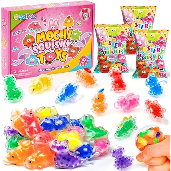 Mochi Squishy Toys Set Mini Kawaii Squishies Anti Stress Relief Fidget Spielzeug Party Mitgebsel Kindergeburtstag Kleine Geschenke für Kinder Mädchen Jungen (24 PCS Dinosaurier)