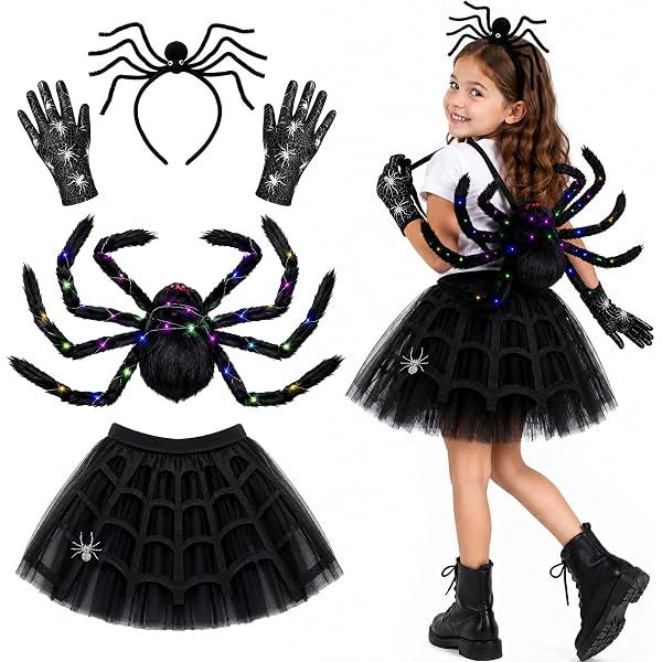 TinkerPlay Schwarzes Spinnennetz kostüm für Mädchen